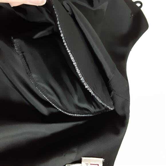 Vintage 90s Black Sequin Blazer Round Neck Jacket Button Front Shoulder Pads 12 - Picture 8 of 12